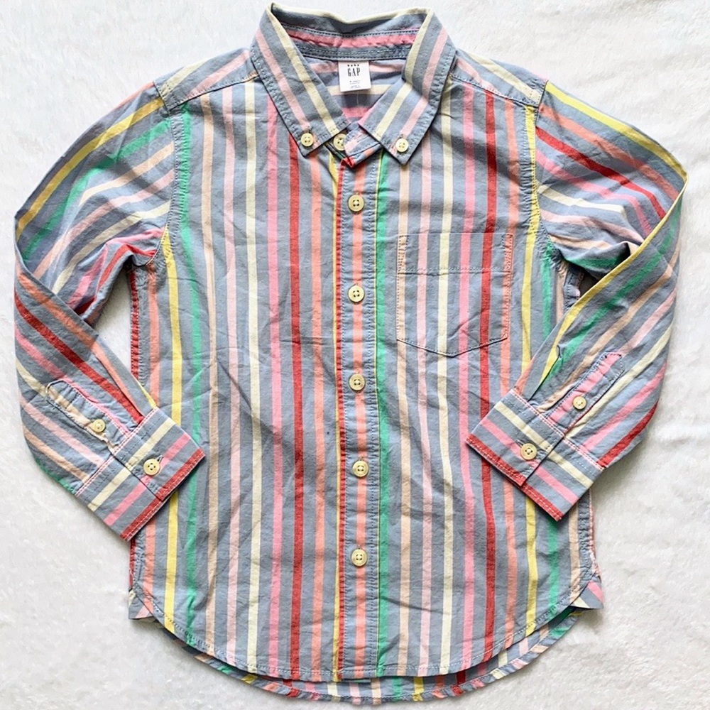 Multicolored Striped Button Down